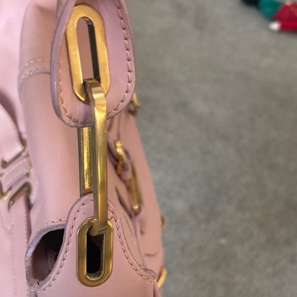 Jimmy Choo Leather Pink Shoulder Bag with Gold Accents - Picture 5 of 10